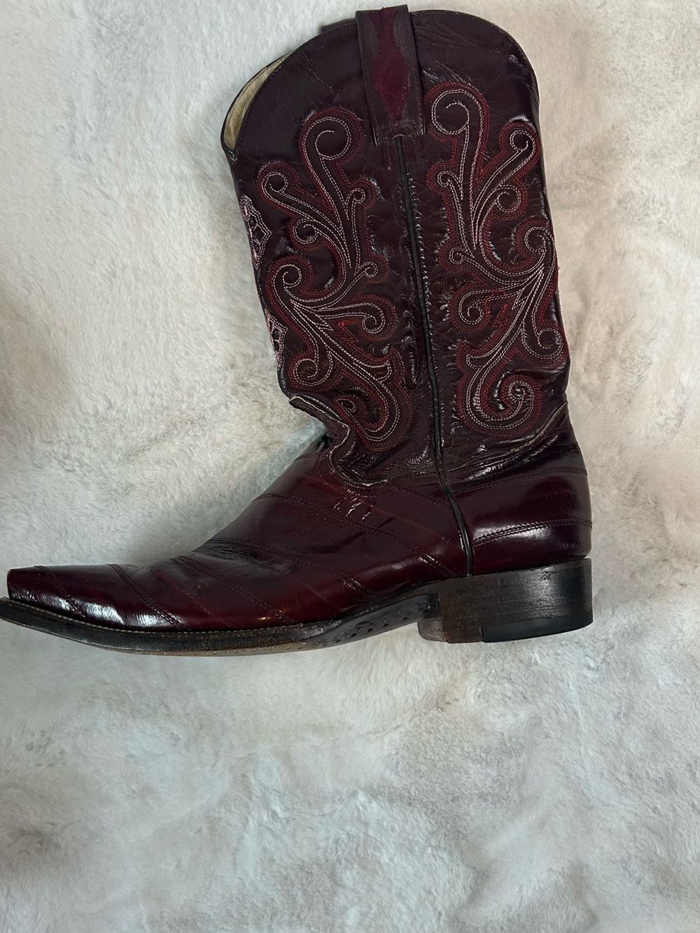 Indomables Boots Men 9.5  oxblood leather western cowboy boots Made in Mexico - Picture 8 of 14